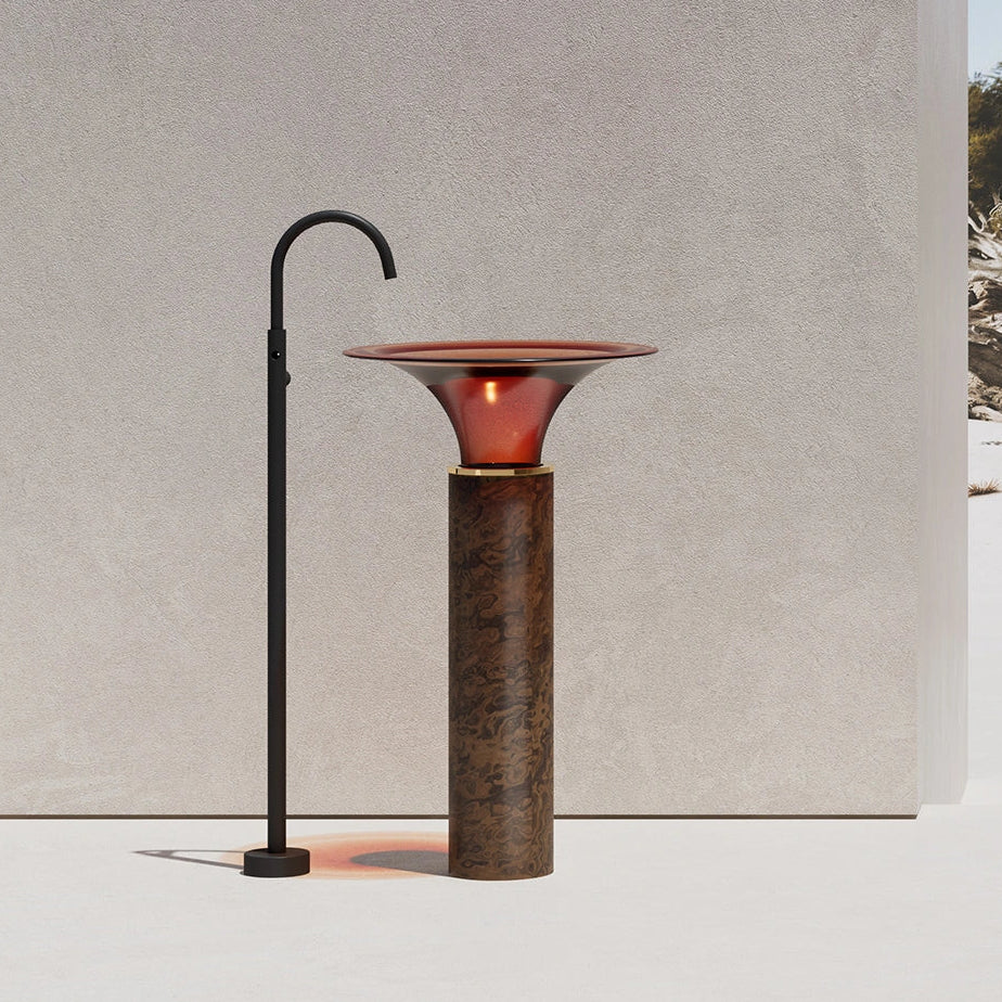 MonBlari SPRING Serie Standwaschbecken – Weinbernsteinfarben & Holzmaserung