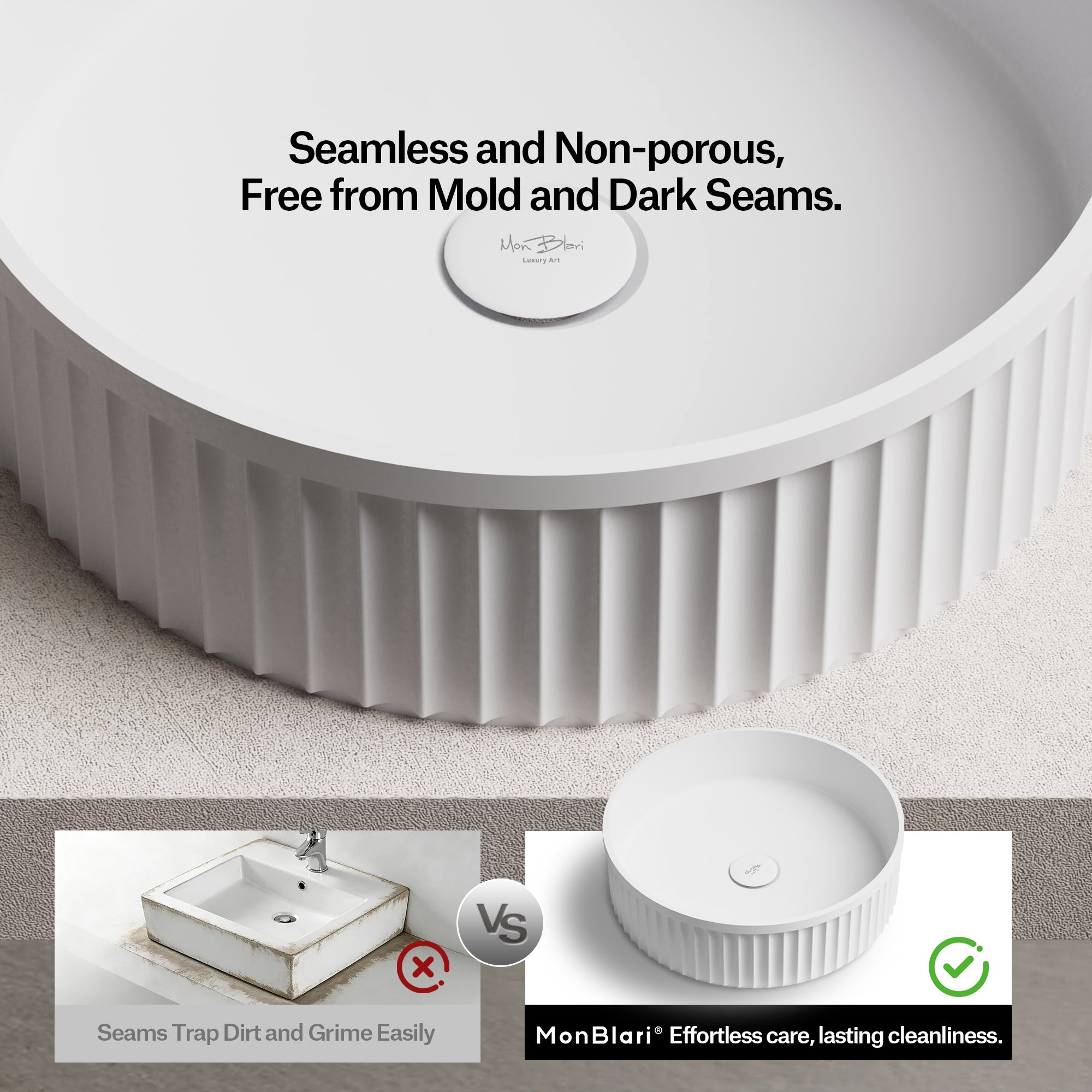 MonBlari TW-A8129 Waschbecken aus Solidsurface