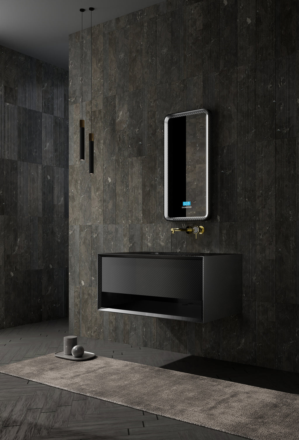 MonBlari MC-V9960 Carbon Fiber Vanity Units with Mirror-1000mm