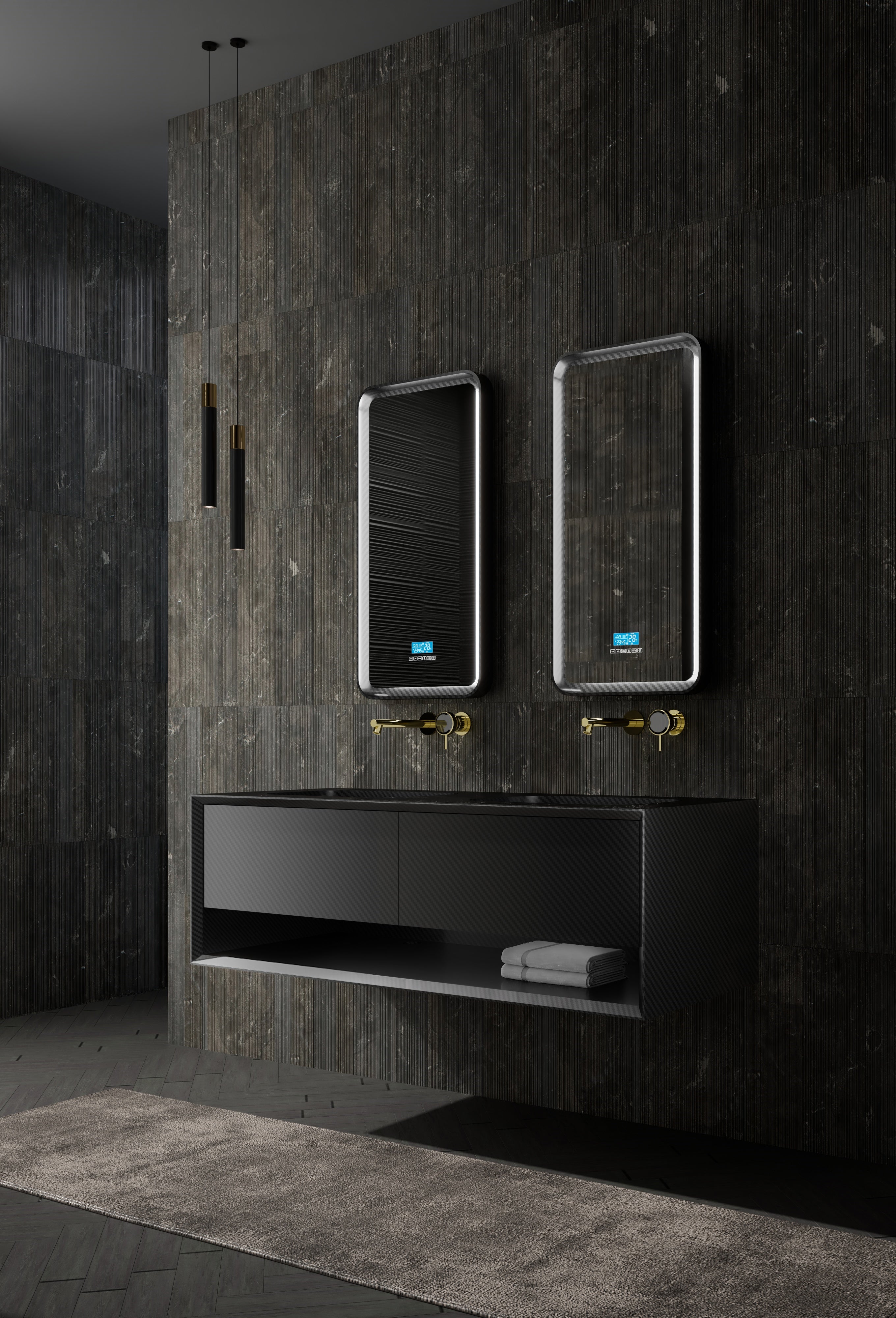 MonBlari MC-V9970 Carbon Fiber Vanity Unit with Mirror-1600mm