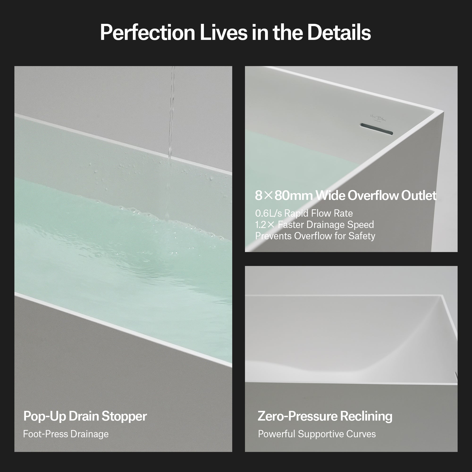 MonBlari TW-8572 Freistehende Badewanne