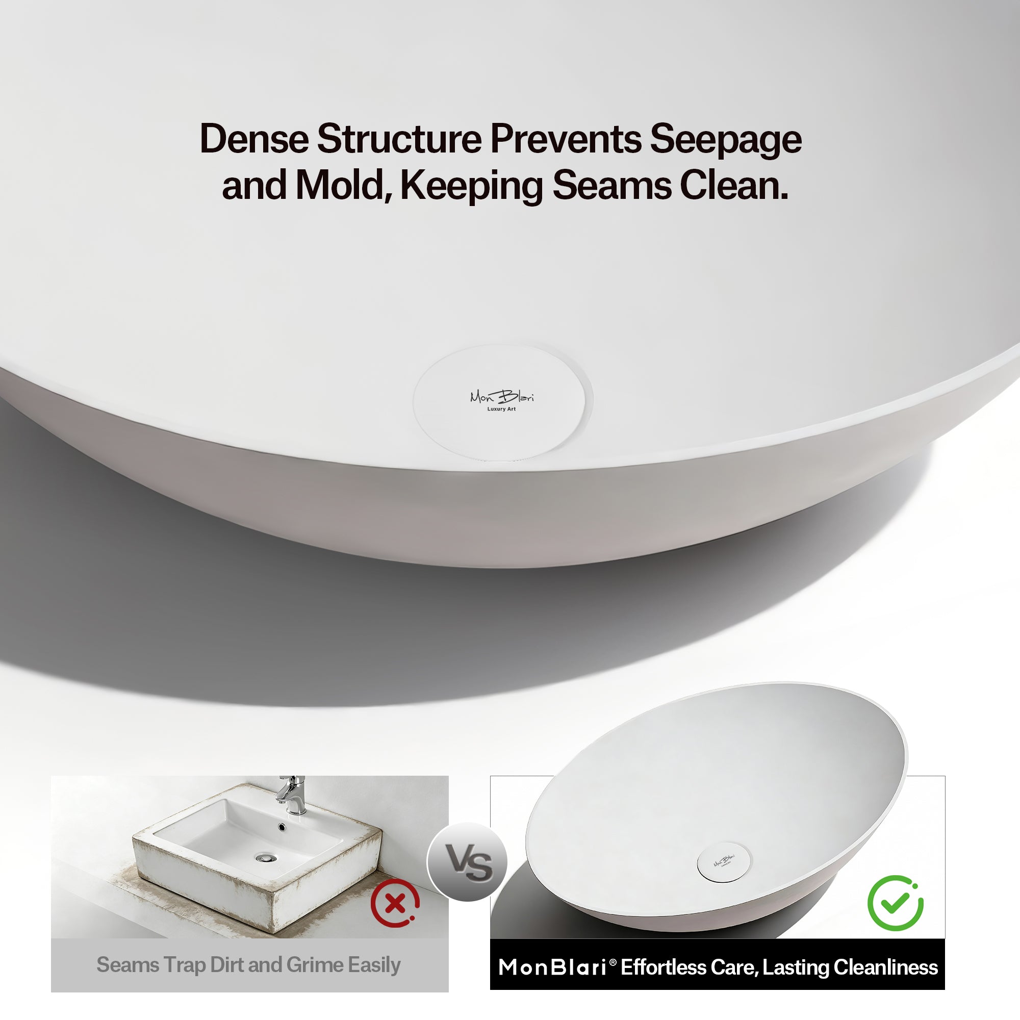 MonBlari XA-A72 Mineralwerkstoff-Waschbecken