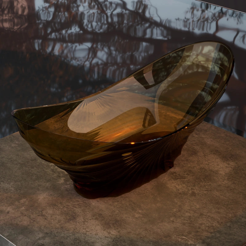 MonBlari GINKGO-88 Wavy Curved Freestanding Bathtub