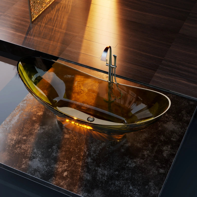 MonBlari GINKGO-88 Wavy Curved Freestanding Bathtub