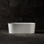 MR-88801 Elliptical Solid Surface freestanding Bath | MonBlari-FrontView