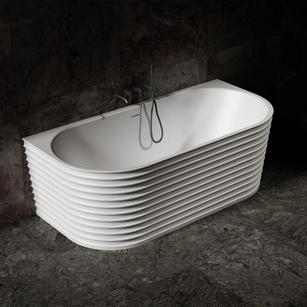 MR-88806 Elliptical Solid Surface Wall-Mounted Bath | MonBlari-LeftTopView