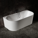 MR-88806 Elliptical Solid Surface Wall-Mounted Bath | MonBlari-LeftTopView