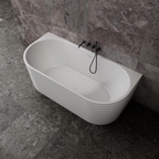 MR-88806 Elliptical Solid Surface Wall-Mounted Bath | MonBlari-SideTopView