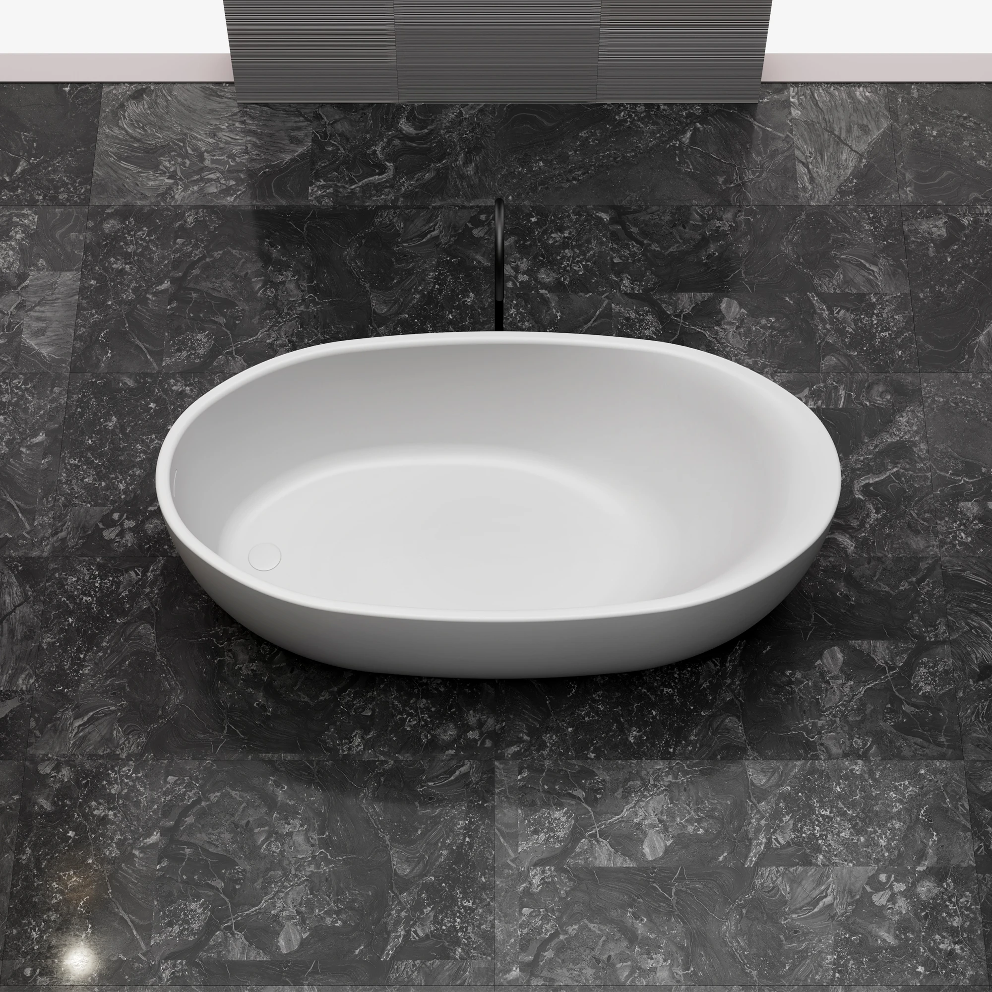 MR-88811 Oval Solid Surface Bath | MonBlari-FrontTopView