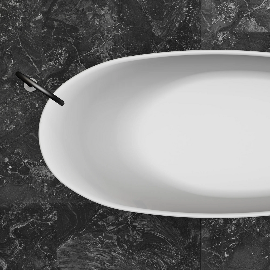 MR-88812Asymmetrical Oval Solid Surface Bath | MonBlari-TopCloseUp