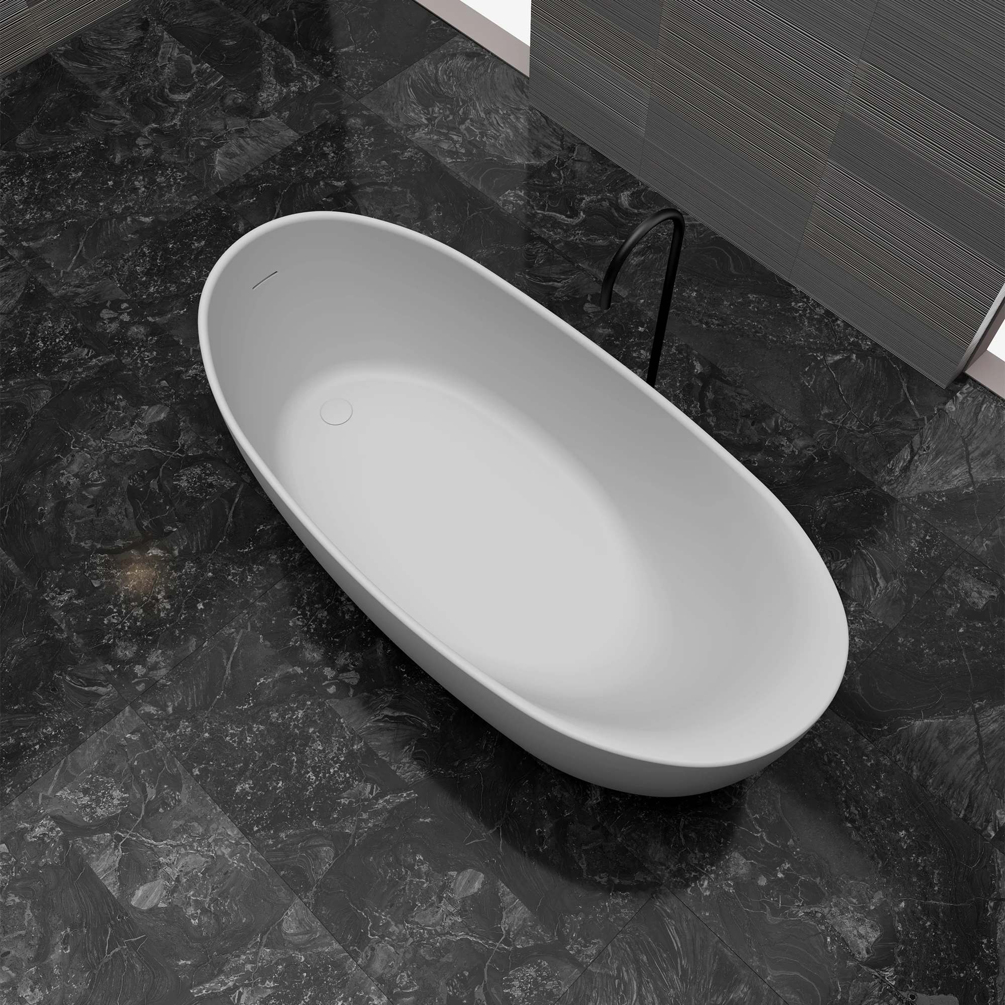 MR-88813 Curved Solid Surface Bath | MonBlari-RigthTopView