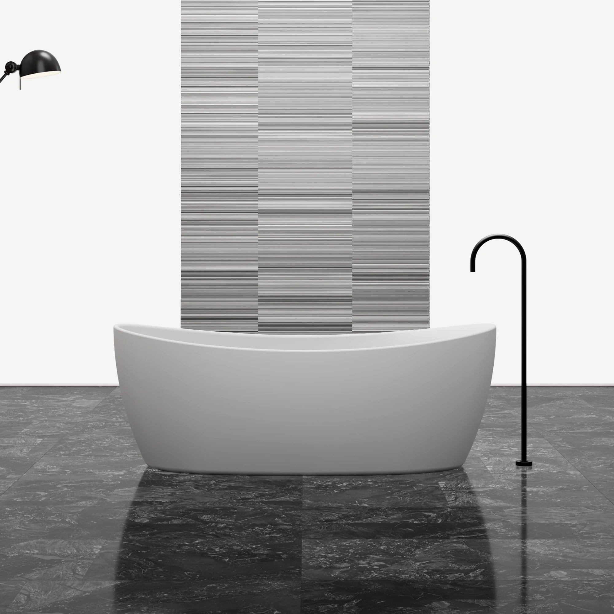 MR-88813 Curved Solid Surface Bath | MonBlari-FrontView