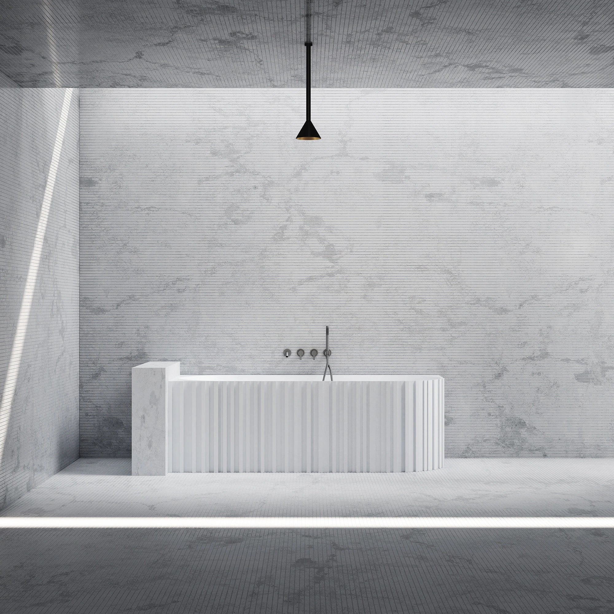 MR88853 Geriffelte ovale Eckbadewanne | MonBlari