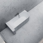 MR88853 Ovale Eckbadewanne mit Riffelung | MonBlari