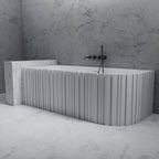 MR88853 Ovale Eckbadewanne mit Riffelung | MonBlari