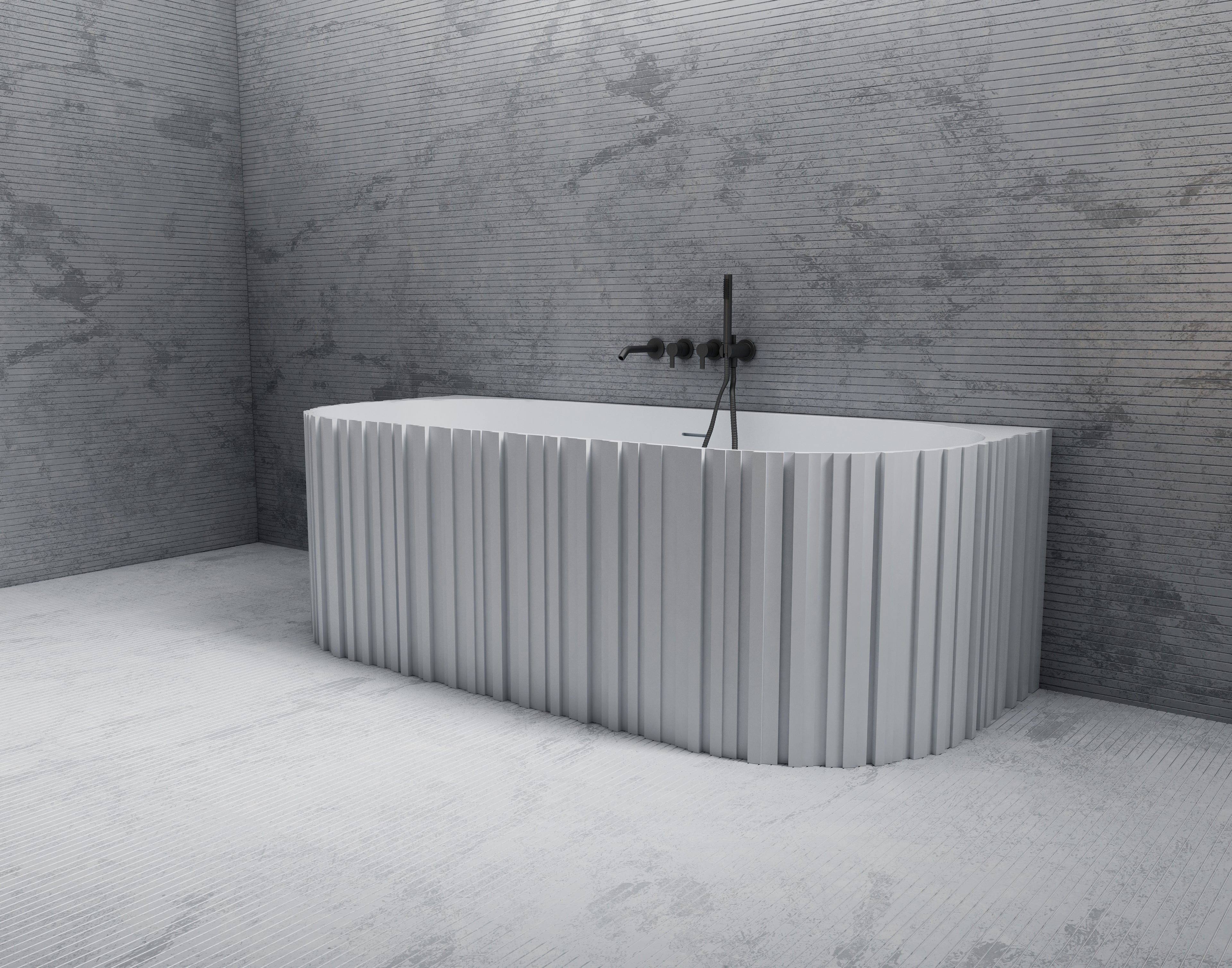 MonBlari MR-88856 Solid Surface Wall-Mounted Bath
