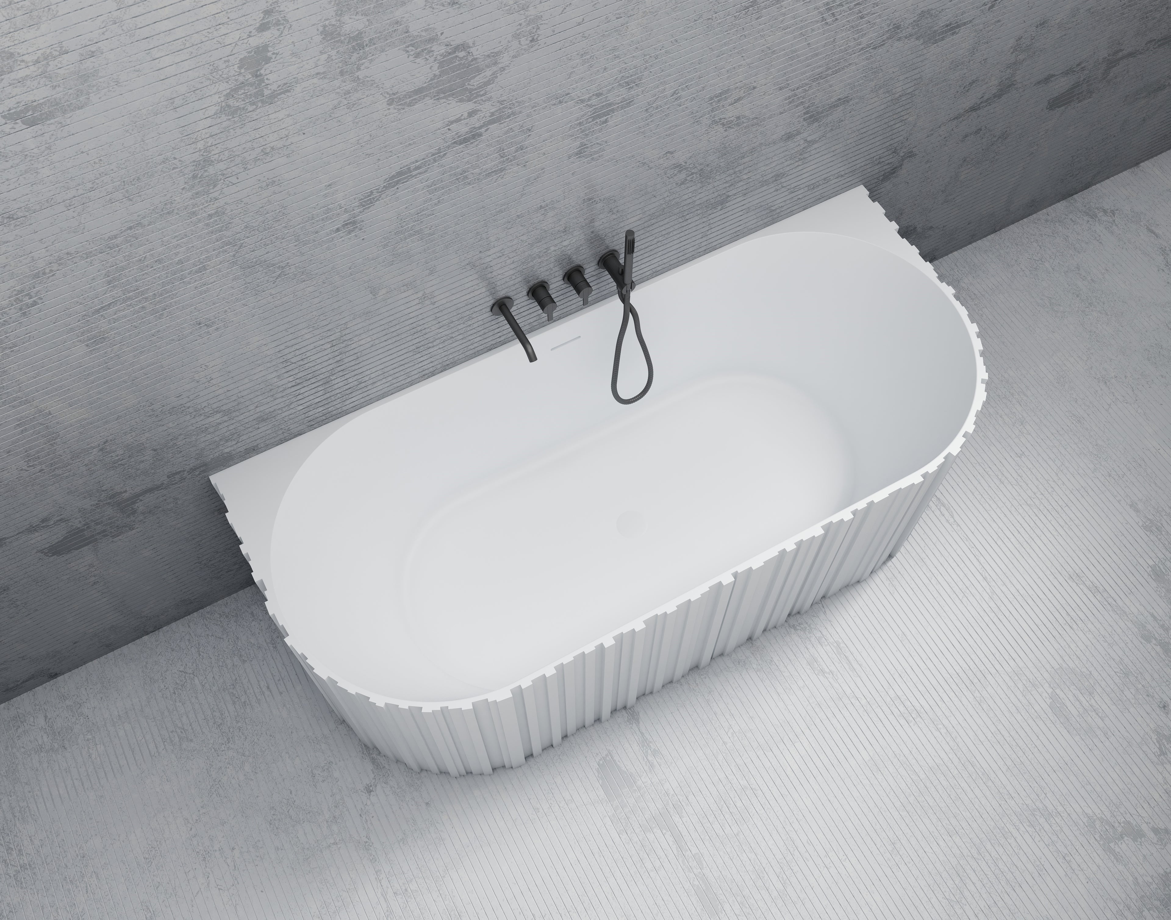 MonBlari MR-88856 Solid Surface Wall-Mounted Bath