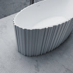 MR88857 Geriffelte, längliche, ovale freistehende Badewanne | MonBlari