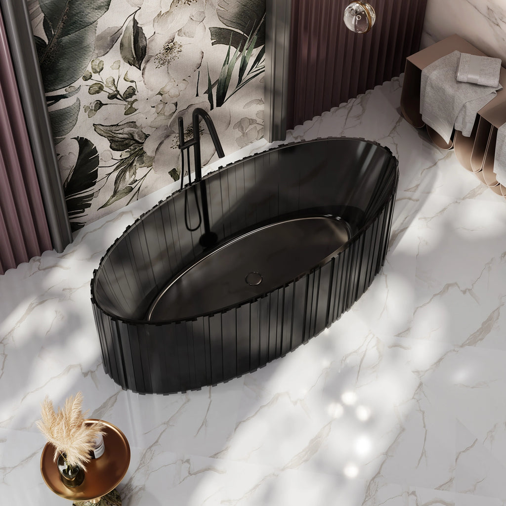 MRT88857 Geriffelte, längliche ovale Badewanne | MonBlari