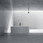 MR88857 Geriffelte, längliche, ovale freistehende Badewanne | MonBlari