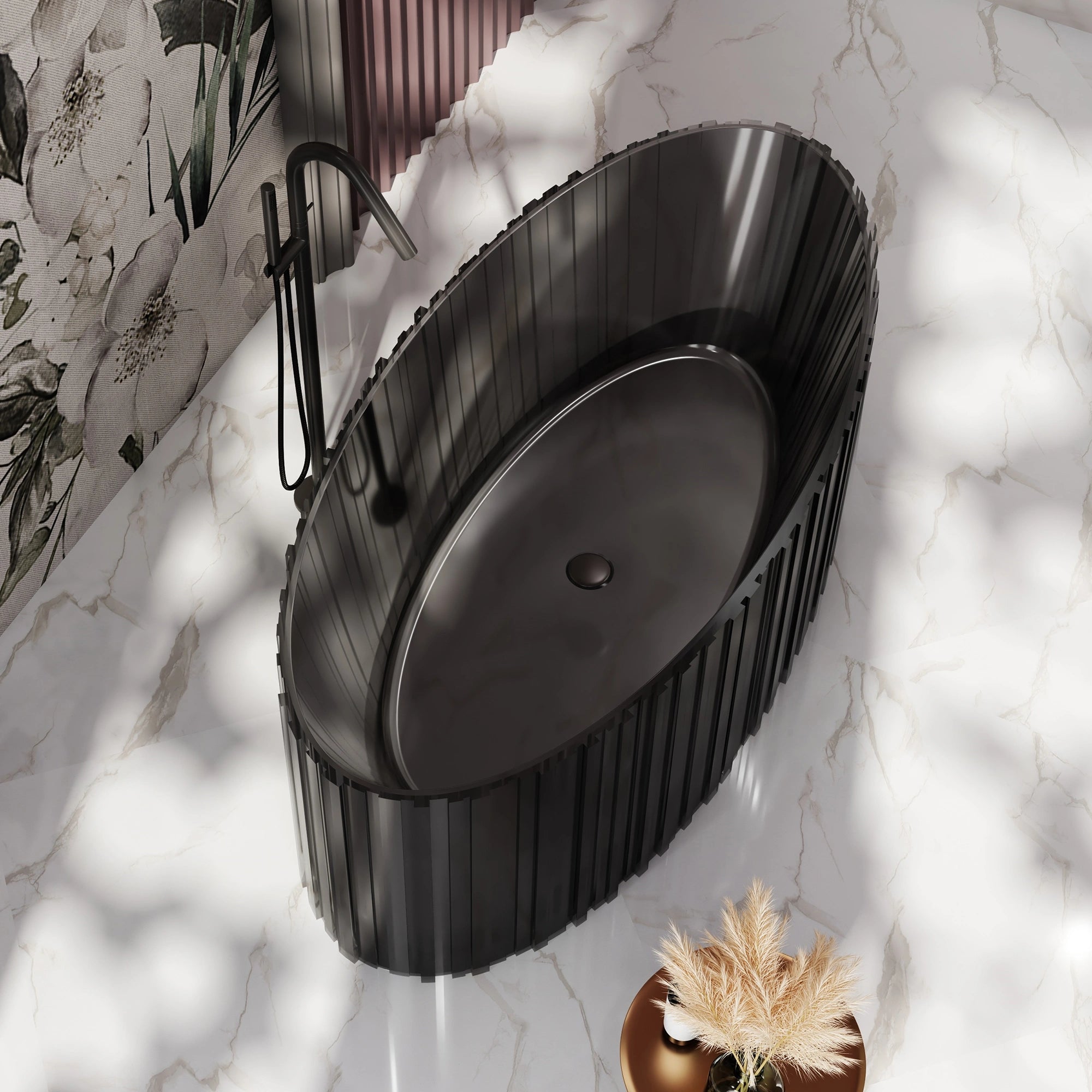 MRT88857 Geriffelte, längliche ovale Badewanne | MonBlari