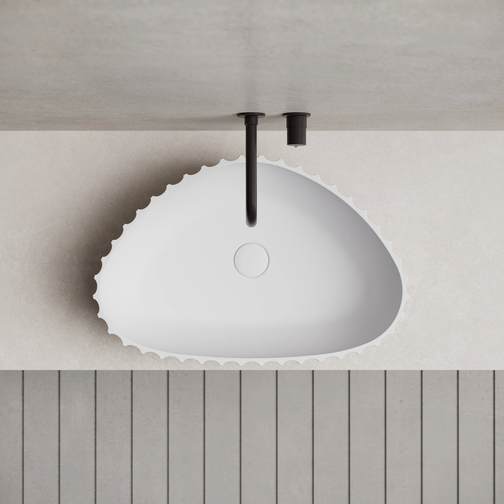 MR-A8870 Organisches, dreiteilig geriffeltes Aufsatzwaschbecken | MonBlari