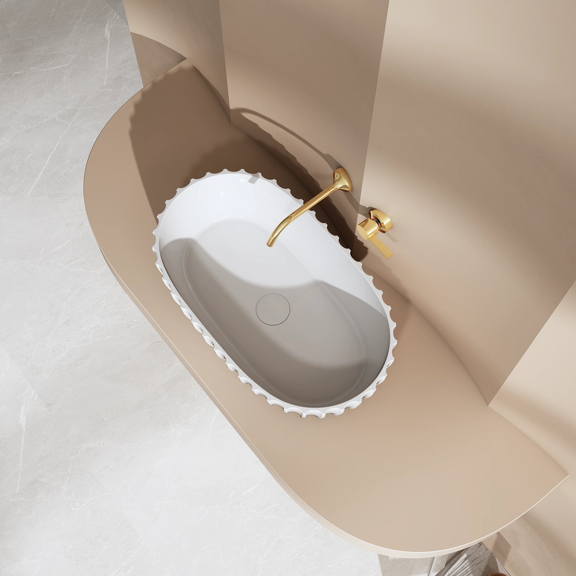 A8877 Breites ovales Waschbecken | MonBlari