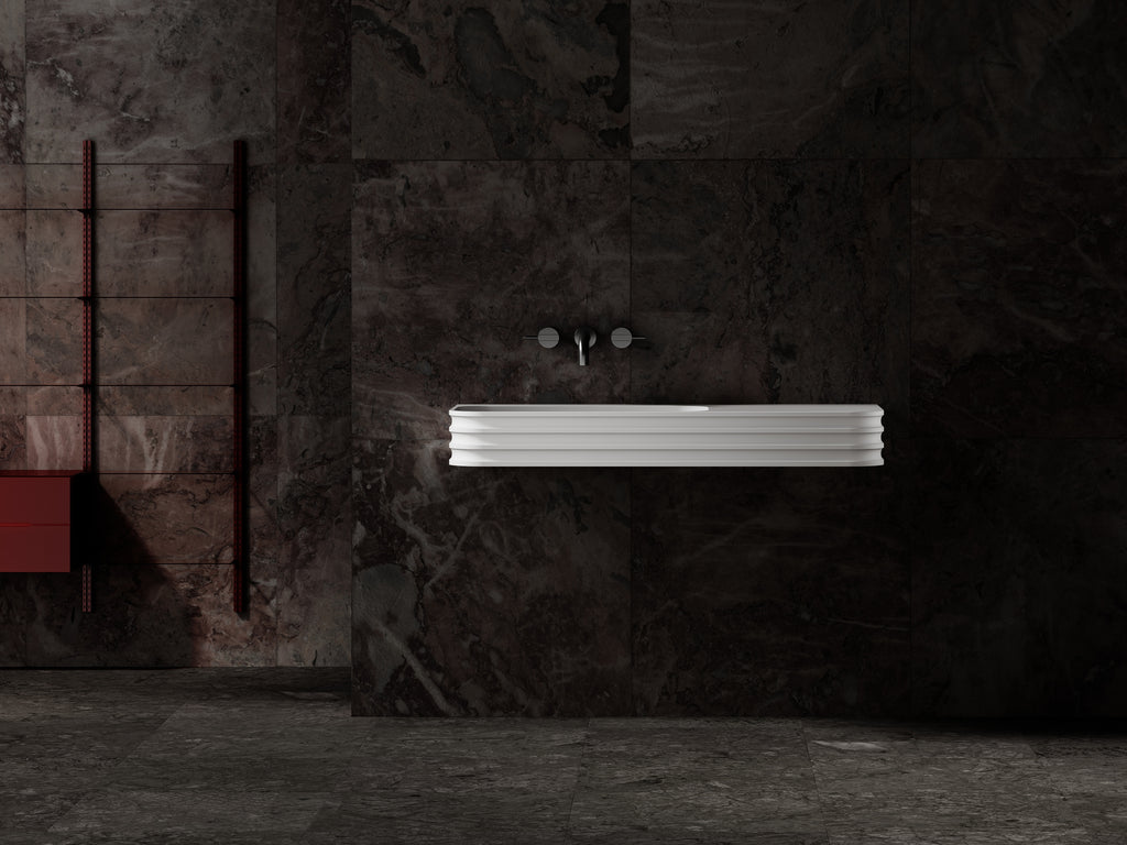 MonBlari MR-G8806-3 Solid Surface Wall-Mounted Basin