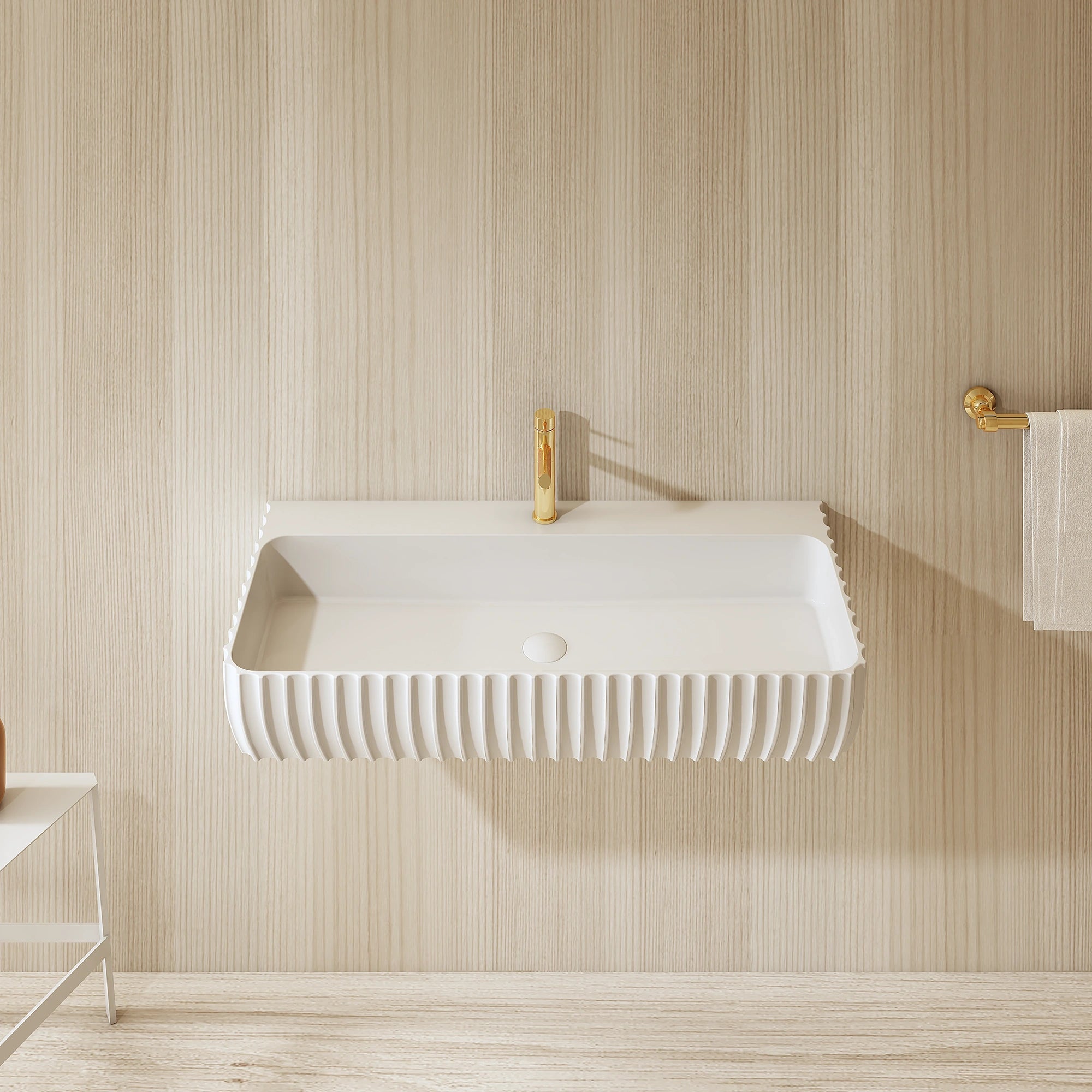 G8876-1 Wandhängendes, geriffeltes Waschbecken | MonBlari