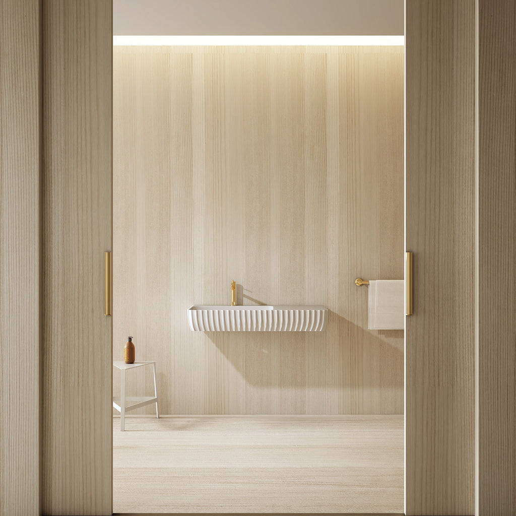 G8876-3 Wandhängendes, geriffeltes Waschbecken | MonBlari