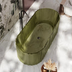 MRT88851 Geriffelte, breite ovale freistehende Badewanne | MonBlari