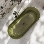 MRT88851 Geriffelte, breite ovale freistehende Badewanne | MonBlari