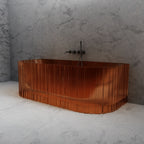 MRT88856 Geriffelte ovale Wandbadewanne | MonBlari