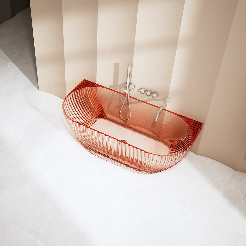 MRT88876 Geriffelte ovale Wandbadewanne | MonBlari