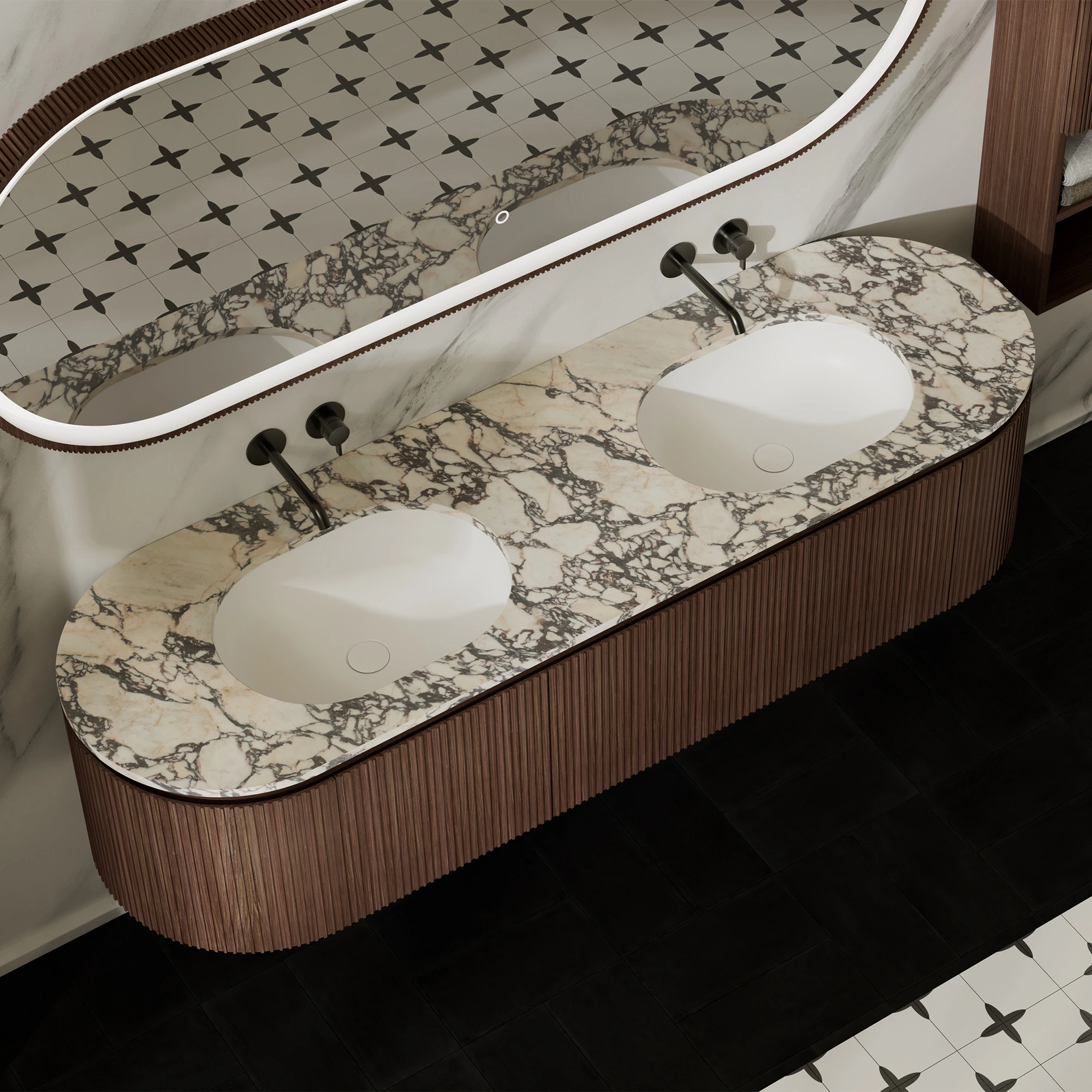 MonBlari FOREST Serie Wandmontierte Badezimmer-Waschtische