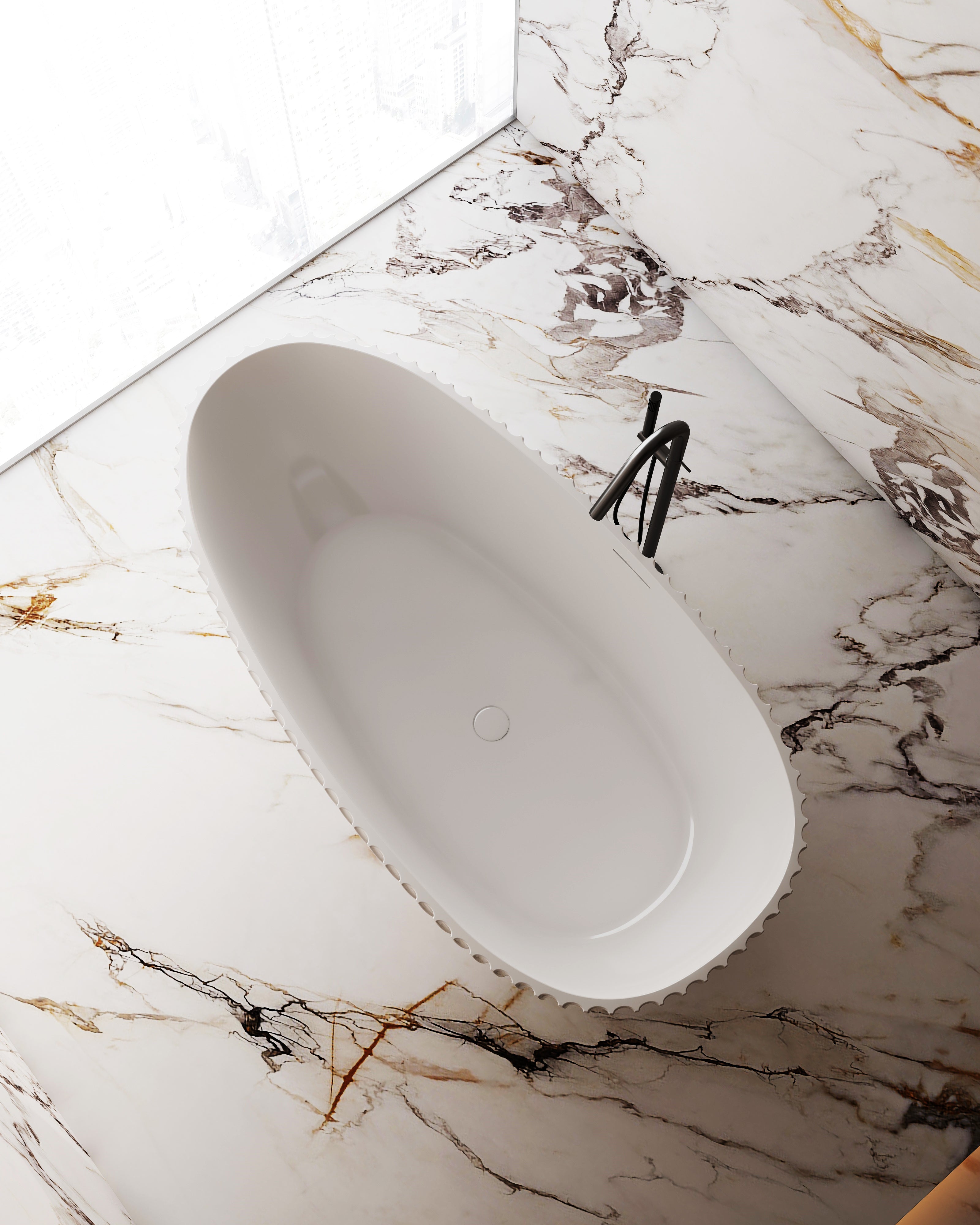 MonBlari MY-66615 Freestanding Bath Top View Close-up