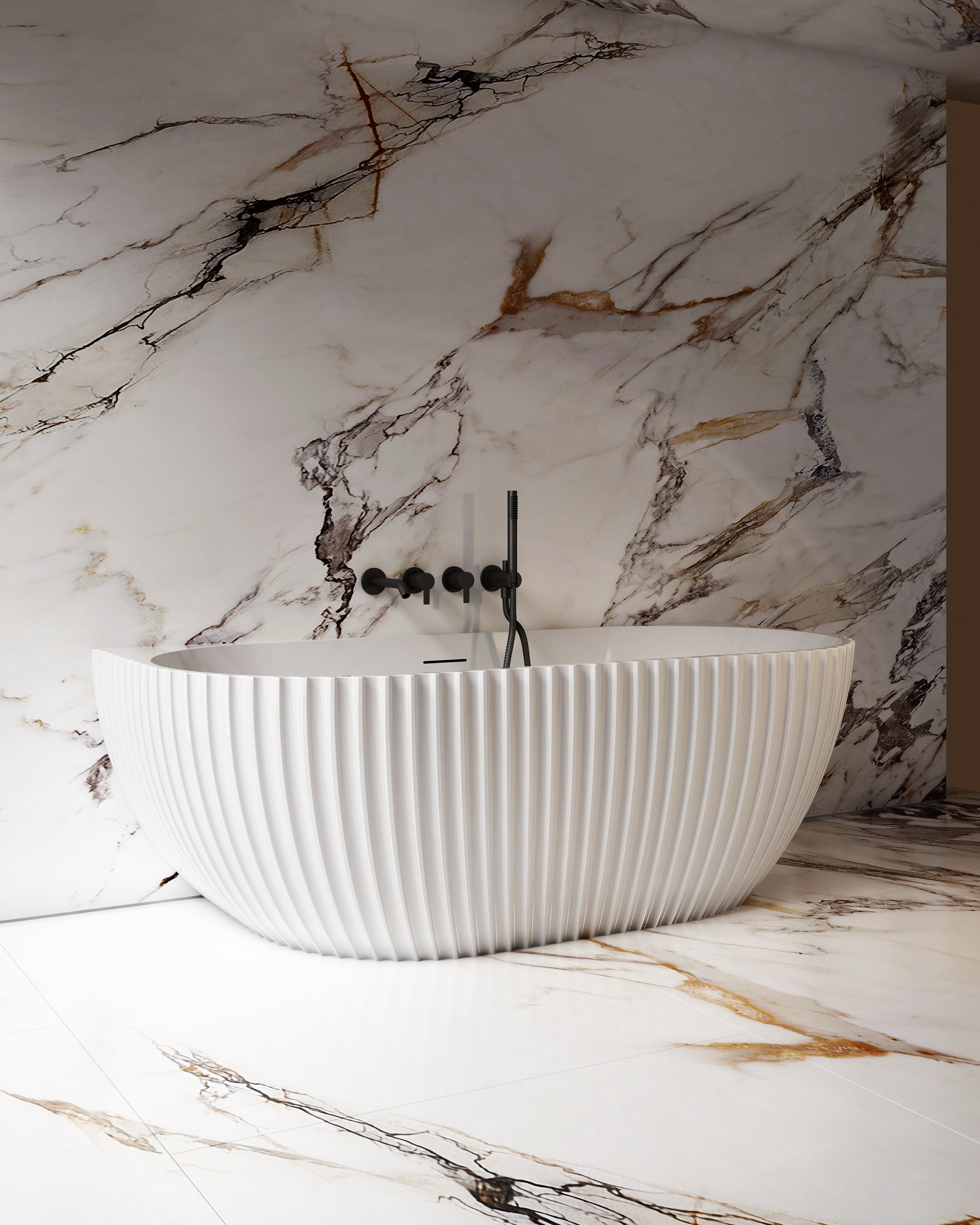 MonBlari MY-66616 Arc-shaped Wall-Mounted Bath Right Side View