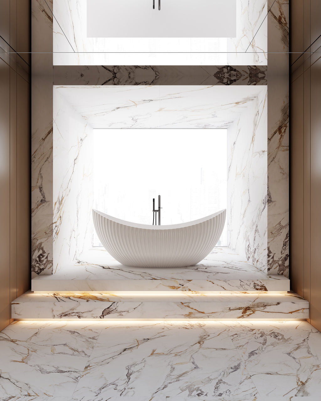 MonBlari MY‑66618 Crescent-Shaped Freestanding Bath