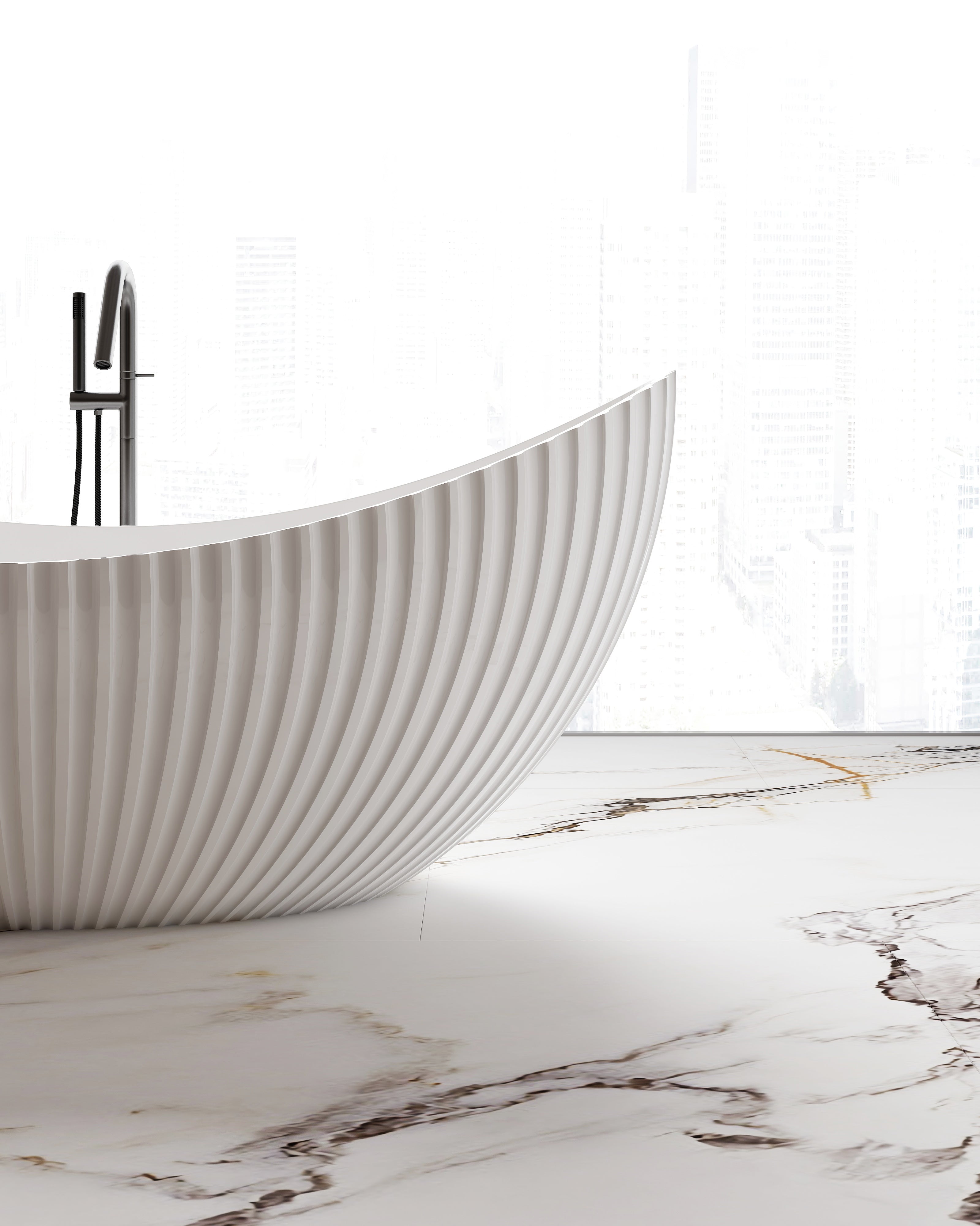 MonBlari MY‑66618 Crescent-Shaped Freestanding Bath