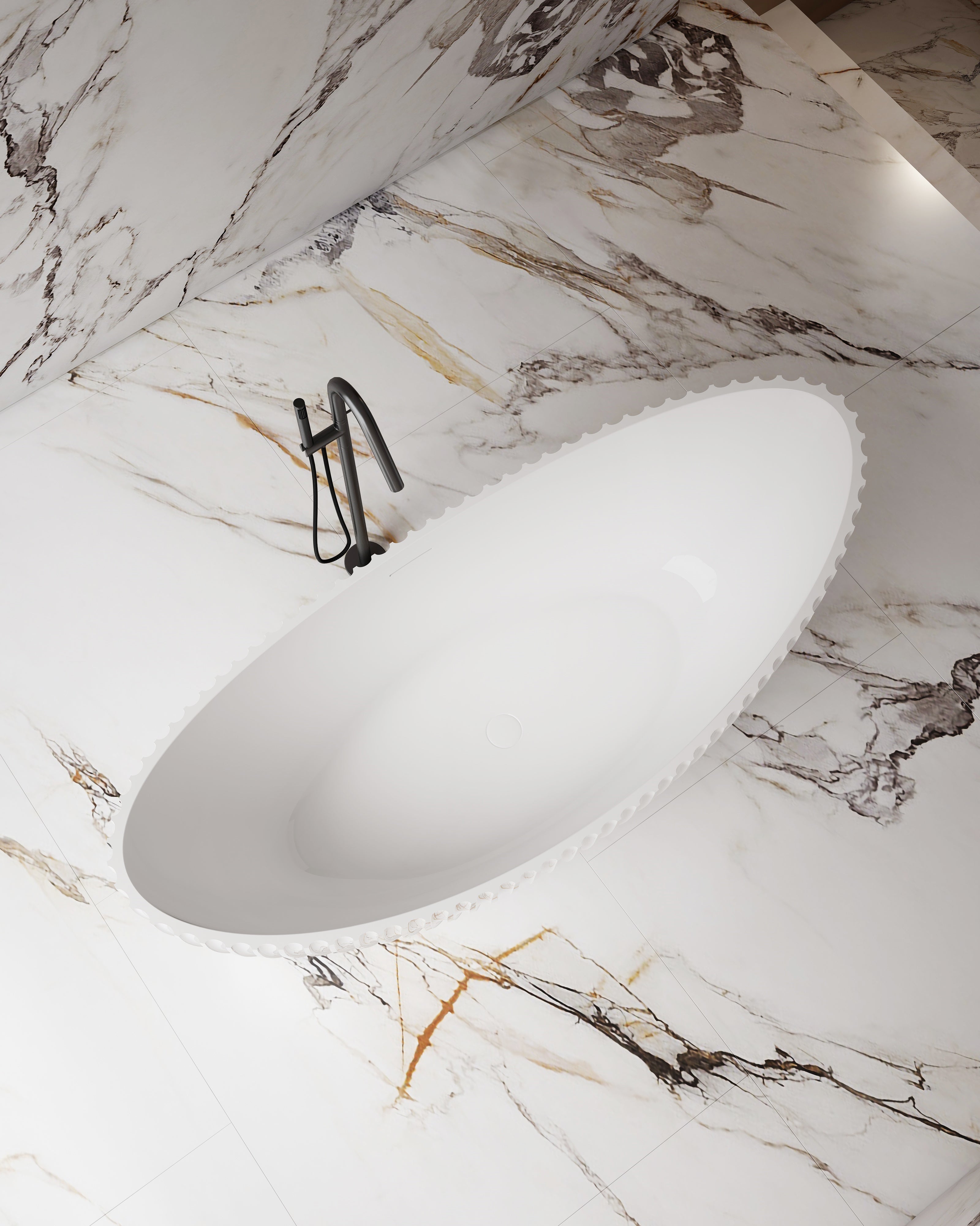 MonBlari MY‑66618 Crescent-Shaped Freestanding Bath