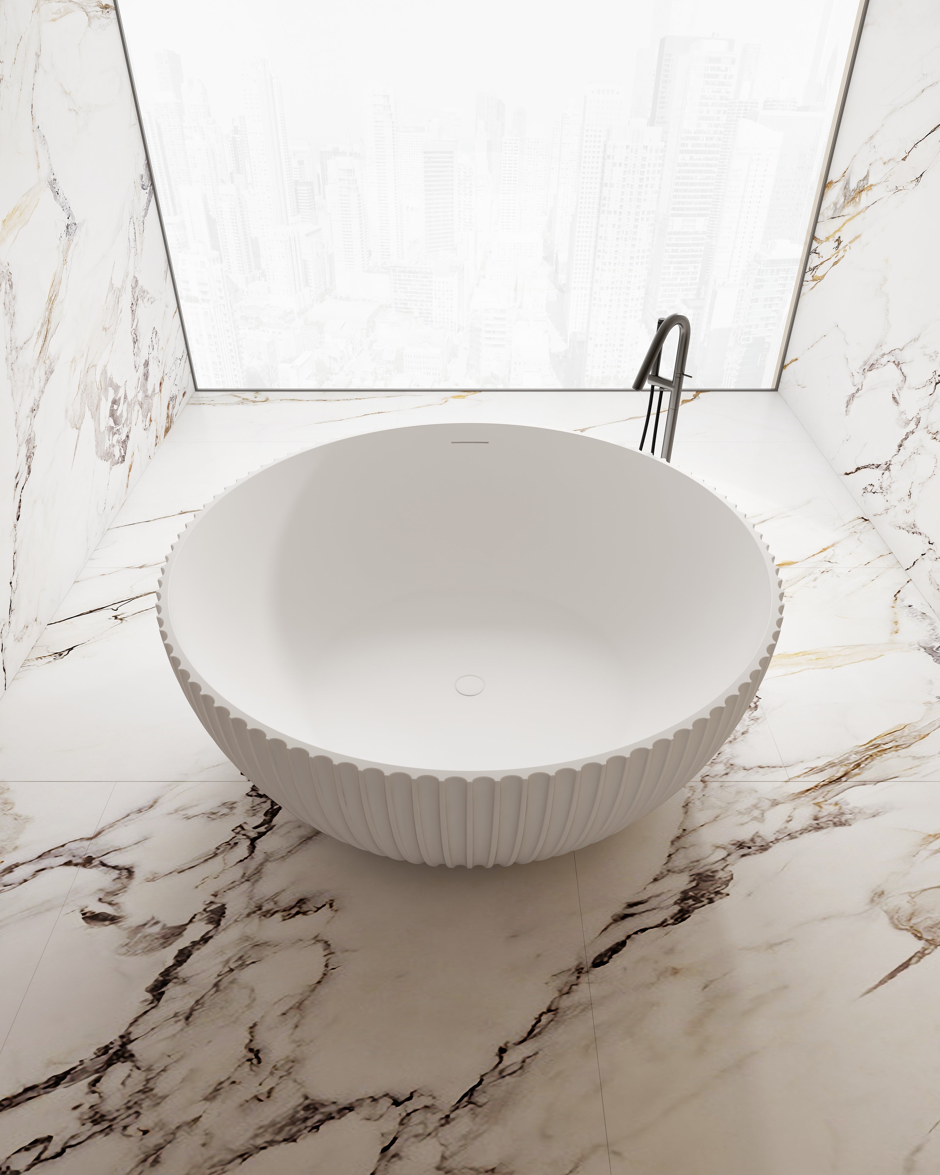 MonBlari MY-66619 Freestanding Bath Front View Close-up