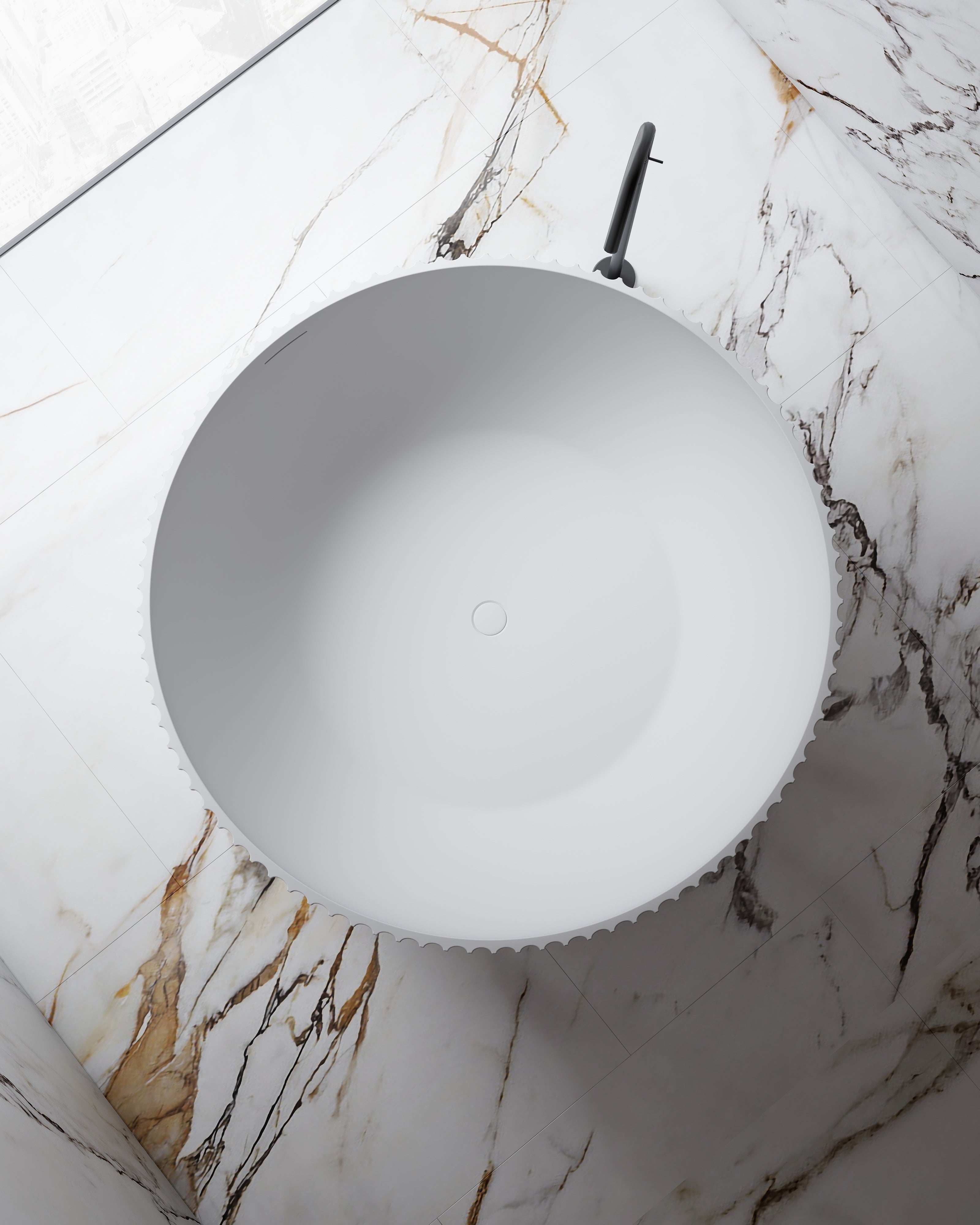 MonBlari MY-66619 Freestanding Bath Top View Close-up