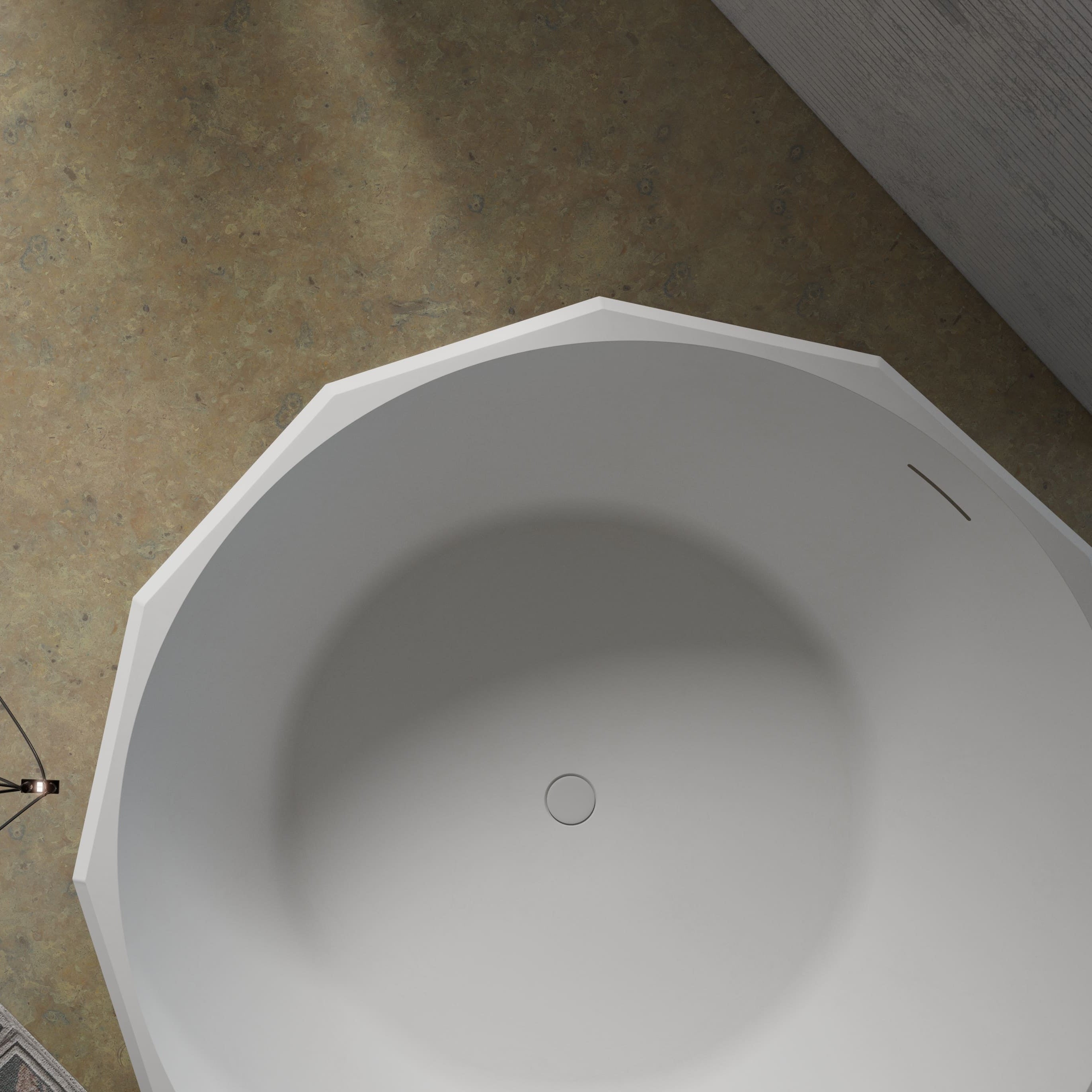 MonBlariBERYLSeriesRoundBathDiagonalTopViewClose-up-1500x1500x550mm-Scenario