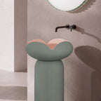 MonBlariFLOWERSeriesGreenBathroomBasinSideViewClose-up-450x450x900mm-Scenario