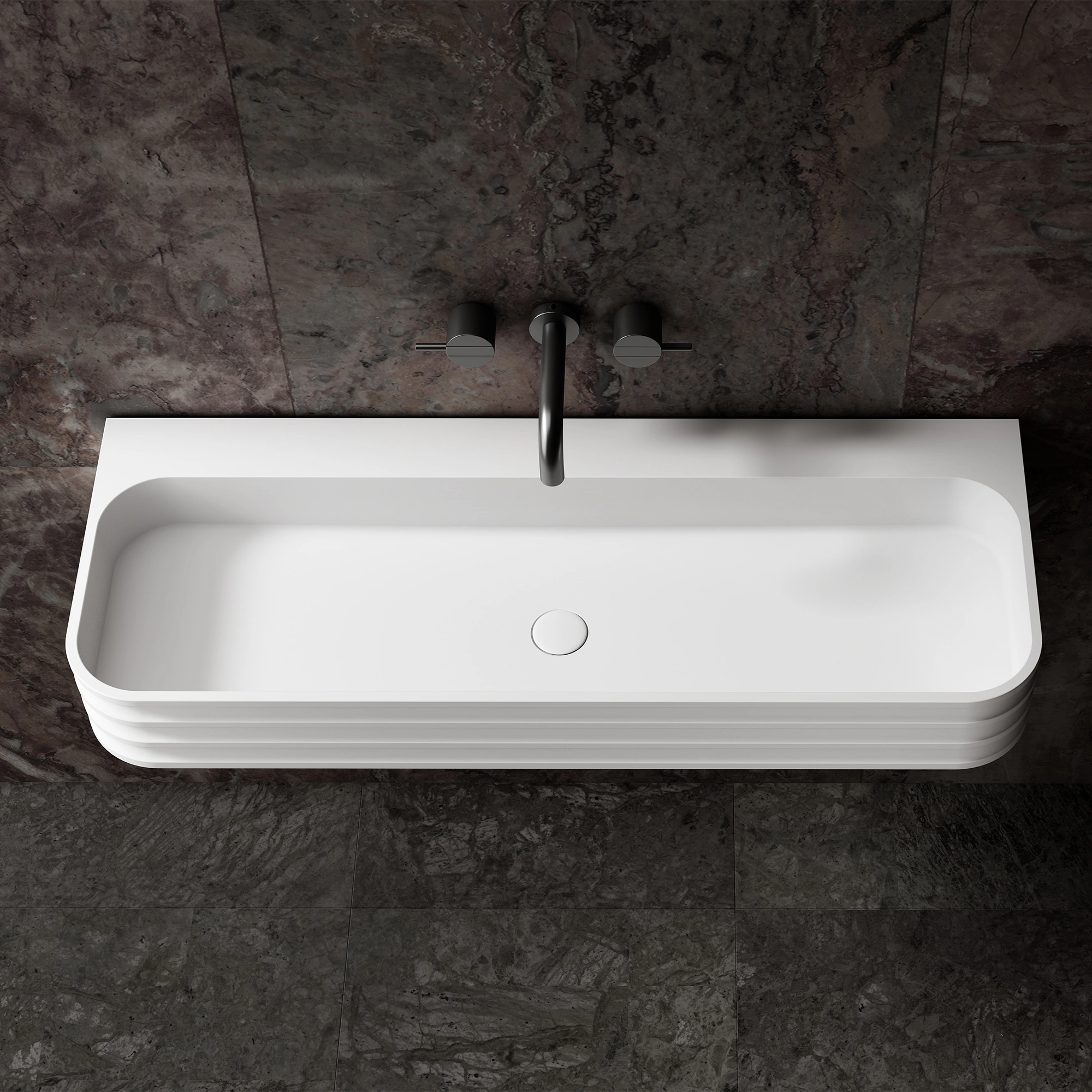 MonBlariG8806SolidSurfaceWall-MountedBasinTopView