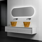 MonBlariSWINGSeriesMatteWhite_AmberYellowBathroomCabinetSetDiagonalViewPanorama-Scenario