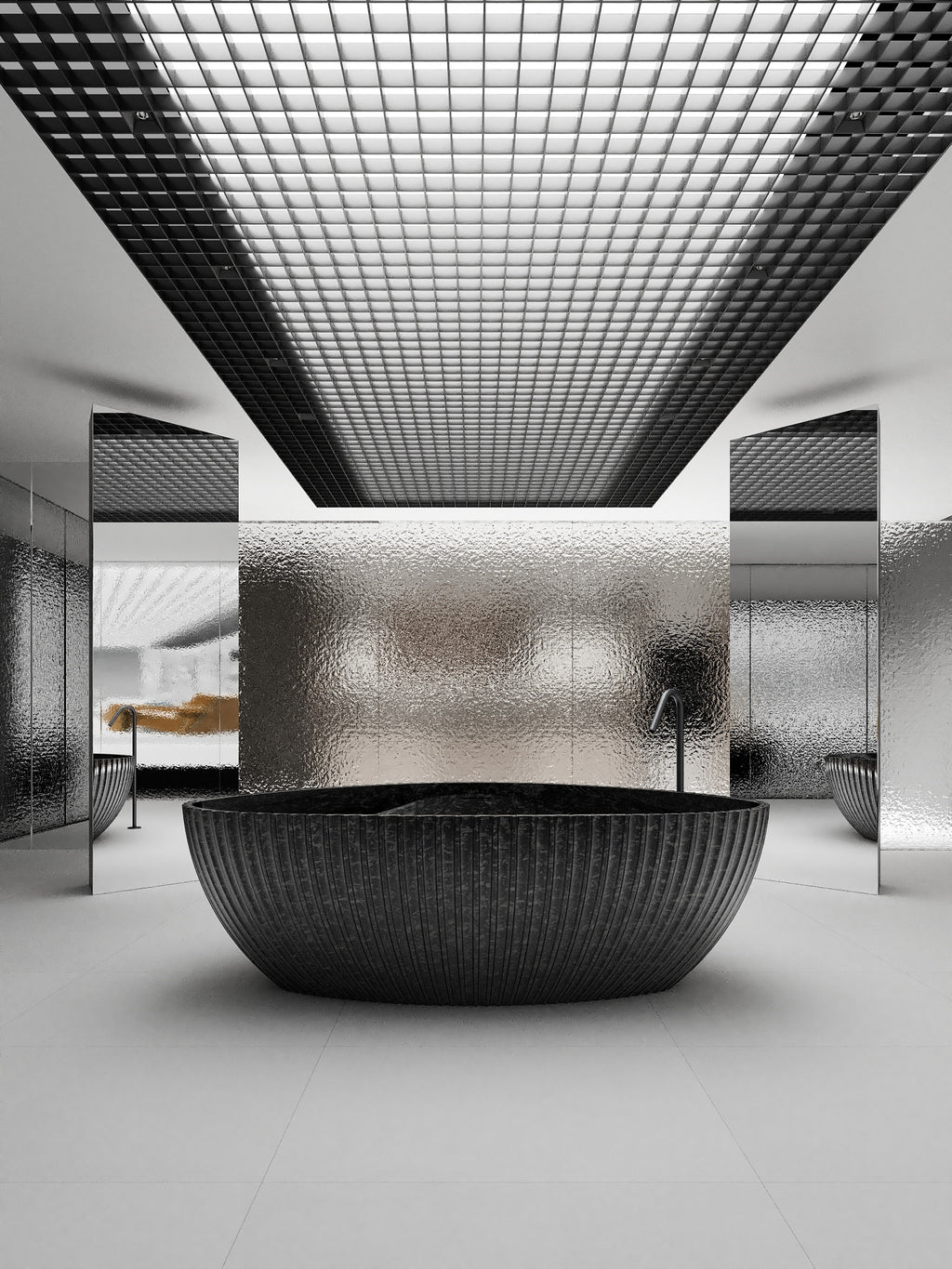 MonBlari 99910 triangle carbon fiber bath front view