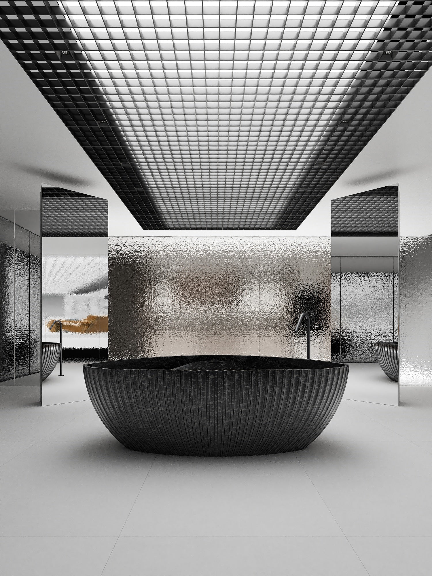 MonBlari 99910 triangle carbon fiber bath front view