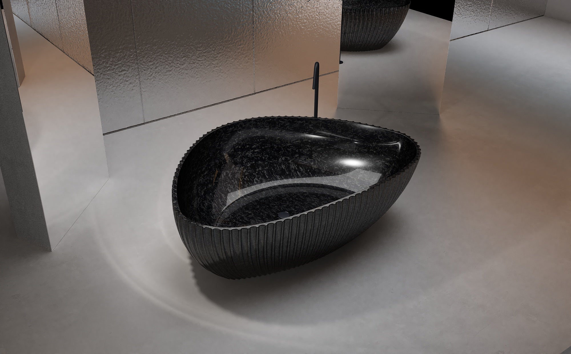 MonBlari 99910 triangle carbon fiber bath top view