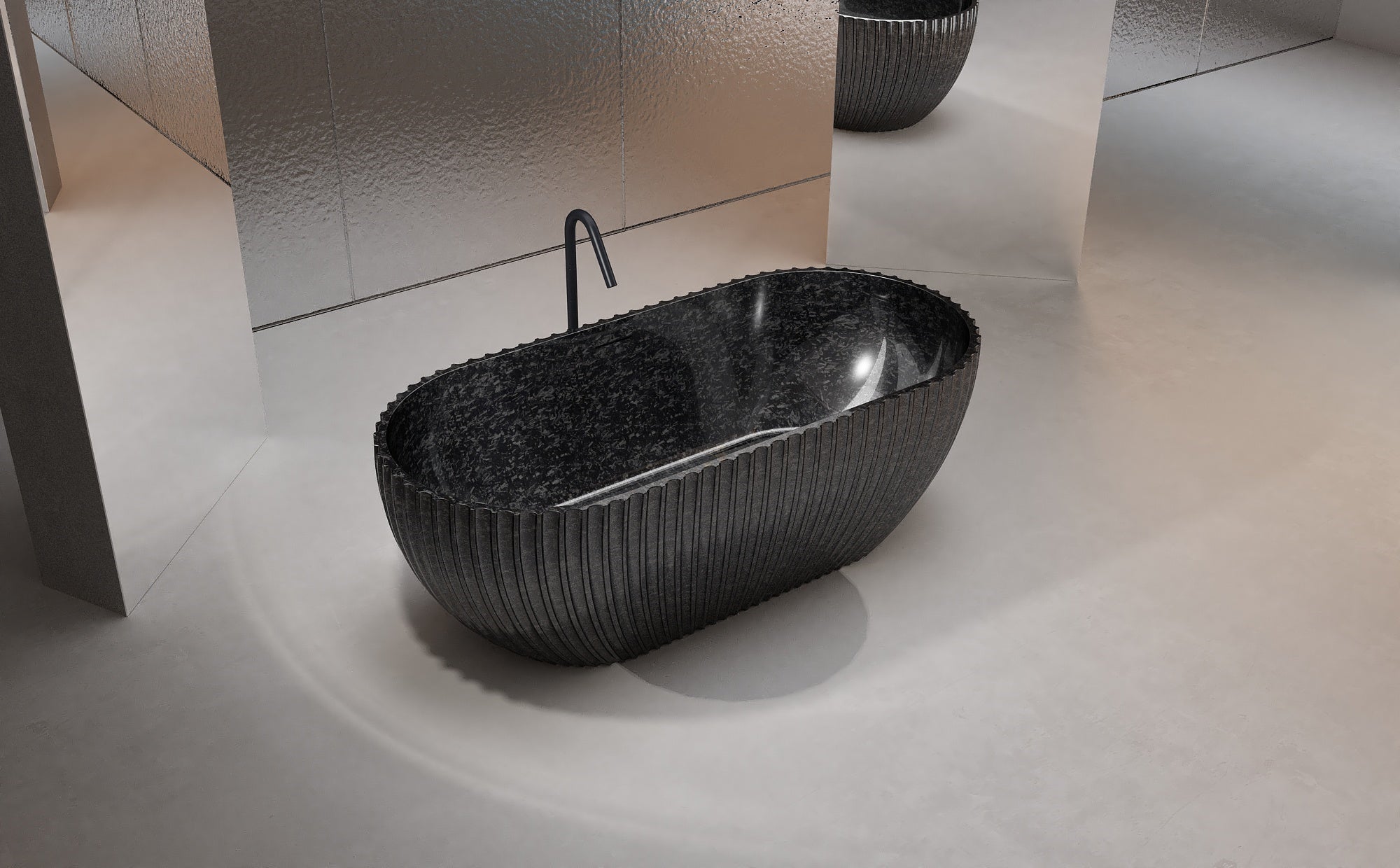 MonBlari 99911 oval carbon fiber bath side view